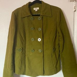 Ann Taylor LOFT Olive Button Jacket